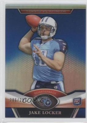 2011 Topps Platinum Blue Refractor /299 Jake Locker #125 Rookie RC - Image 1 of 2