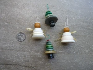 Adorable Button Ornament / Charm / Keychain Christmas Tree or Angel - Picture 1 of 5
