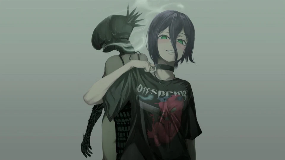 Anime Reze Motosierra Hombre Diablo Niñas Ojos Verdes The Play Juego Alfombrilla Juego de Escritorio Foto 1 de 1