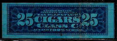 HICK GIRL-USED U.S. REVENUE 25 CIGARS CLASS " C " TAX STAMP SERIES 1926       A1 - Image 1 of 2