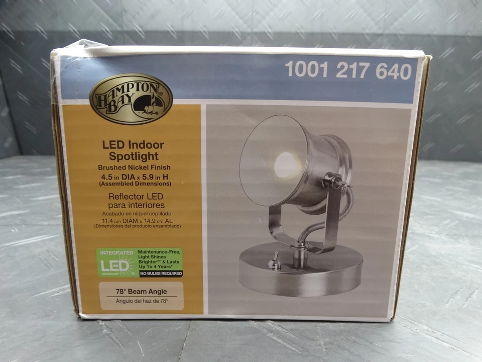 Lâmpada de mesa Hampton Bay 5,1 polegadas níquel escovado LED holofote 19274-002 - Imagem 1 de 4