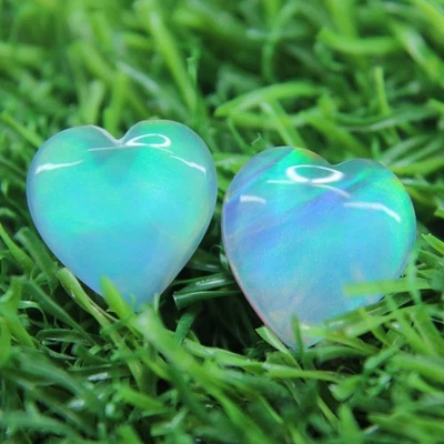 Par de piedras preciosas sueltas en forma de corazón de 14 quilates certificadas triplete de ópalo de fuego natural Foto 1 de 4