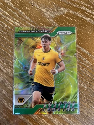 2023-24 Panini Prizm Jørgen Strand Larsen Fractal Green #1/5 – Wolverhampton - Image 1 of 2