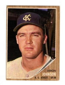 1962 Topps Deron Johnson Kansas City Athletics #82 - Imagen 1 de 1
