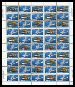Canada Stamps — Full Pane of 50 —  1979, Aircraft - Flying Boats #845-846 / MNH - Picture 1 of 1