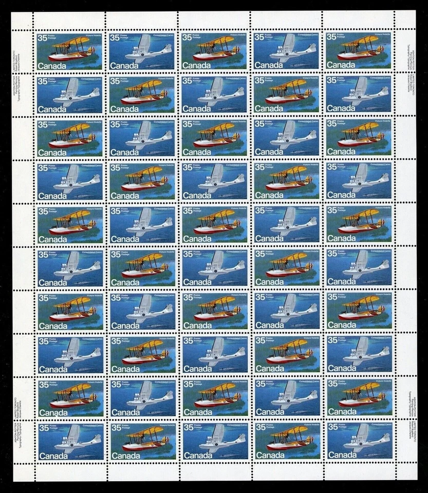 Canada Stamps — Full Pane of 50 —  1979, Aircraft - Flying Boats #845-846 / MNH - Image 1 of 1