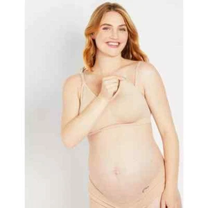Motherhood Maternity Full Coverage Seamless Nursing & Maternity Bra Beige Medium - Picture 1 of 16