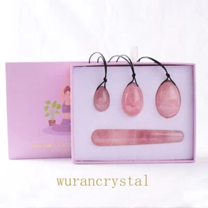 Natural Rose quartz crystal egg massage stick Female masturbation Gift box - Picture 1 of 11