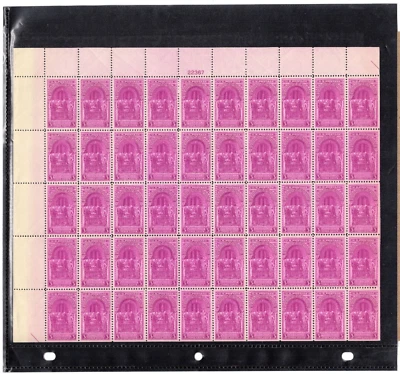 Scott #854 George Washington Oath For Office Sheet of 50 Stamps - MNH P#22367 - Image 1 of 3