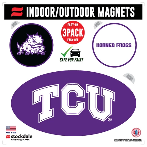 TCU Horned Frogs Indoor & Outdoor 3-Pack Magnet Set Cover