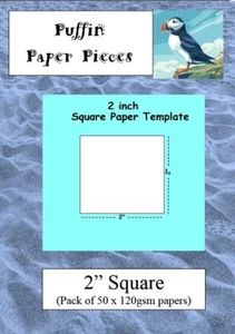 Puffin Paper Pieces 2" Squares For English Paper Piecing 50 pieces 120gsm - Picture 1 of 1