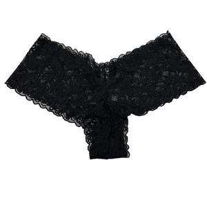 Jaclyn Smith Cheeky Lace Panty Low Rise Black Size L Stretch Semi Sheer - Picture 1 of 6