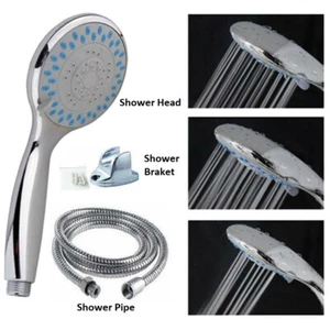 Duschkopf und Schlauch Set Universal Hochdruck Chrom Wassersparmodus - Bild 1 von 10