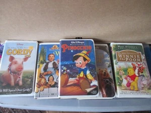 WALT DISNEY~Lot of 5 VHS~Jungle Book~WIZARD OF OZ~Gordy~PINOCCHIO~Winnie Pooh - Picture 1 of 2