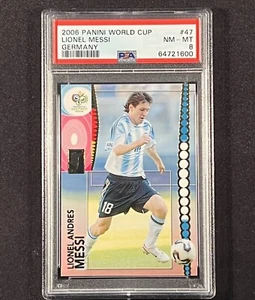 LIONEL MESSI 2006 Panini World Cup Rookie RC Card Soccer ARGENTINA #47 PSA 8 - Picture 1 of 2