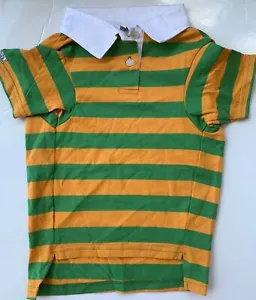Dog Pet XS Rugby Polo Shirt Green Orange Casual Canine - Picture 1 of 6