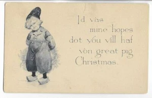 DUTCH BOY WITH A MERRY CHRISTMAS WISH~PM 1912 - Picture 1 of 2