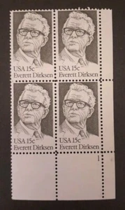 1981 US Plate Block Stamp Scott# 1874 Everett Dirksen MNH - Picture 1 of 2