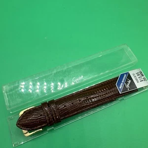 20mm Speidel Padded Gator Stitched Genuine Leather Brown Mens Watch Band NEW - Picture 1 of 6