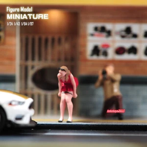 1/64 Red Dress Underwear Girl Scene Miniature Doll Figure For Cars Vehicles Toy - Picture 1 of 5