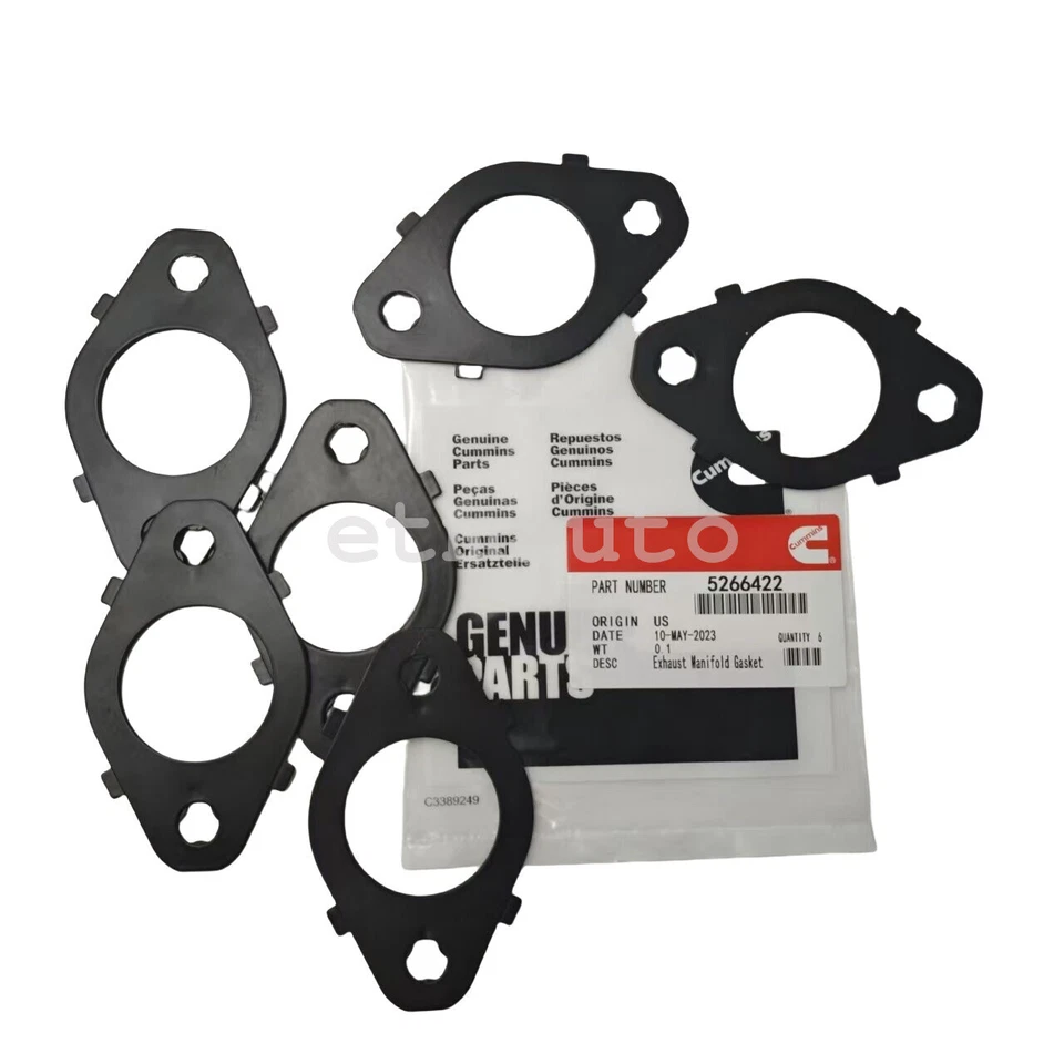 Juntas de colector de escape de 6 piezas 98-15 Dodge Cummins 5,9 L 6,7 L 24 V MLS multicapa Foto 1 de 4