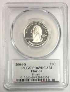 2004 S Florida State Quarter SILVER PR 69 DCAM PCGS SKU#8054 - Picture 1 of 2