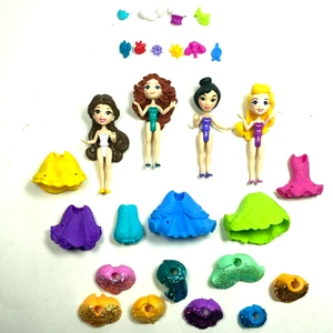 Disney Princess Little Kingdom Snap On 3" Mini Figures 4 Dolls + 24 Accessories - Picture 1 of 7