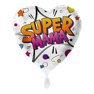 Folienballon - Ø 43cm - Super Mama Herz ungefüllt - Bild 1 von 1