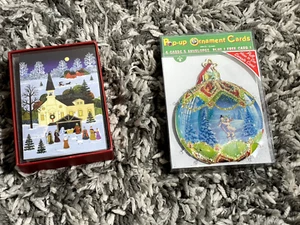 Cartoline ornamentali pop-up globo neve di Natale 4 cartoline e buste - Foto 1 di 8