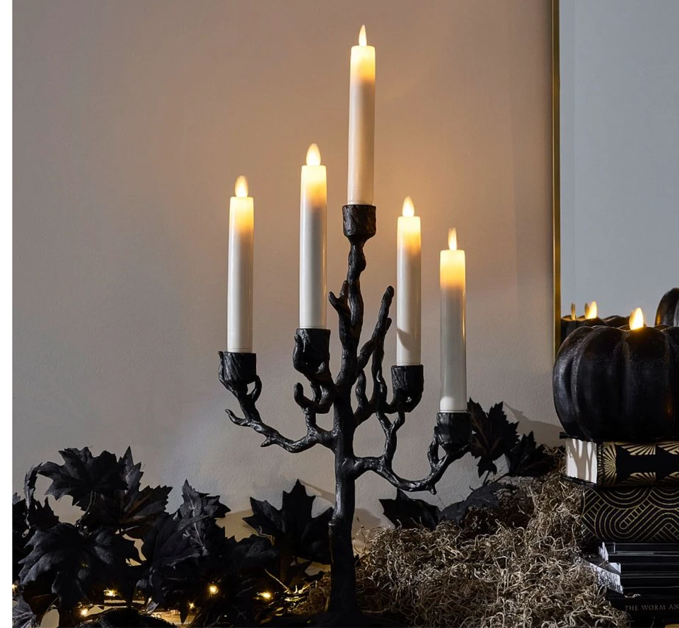 Candelabro negro gótico árbol espeluznante embrujado Pottery Barn 13 G3D Foto 1 de 4