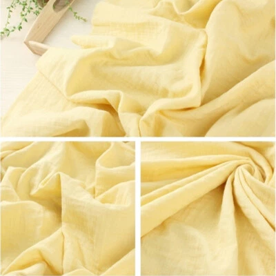 Double Gauze Crinkled Washing Cotton Fabric Dressmaking Baby Clothes Muslin 58"W - Image 1 of 4
