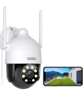 311 AOSU 2K Überwachungskameras Outdoor/Zuhause, 360° Schwenken Neigung Ansicht zeitgesteuerte Kreuzfahrt 2,4G - Bild 1 von 8