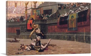 ARTCANVAS Pollice Verso Thumbs Down Gladiator Canvas Print by Jean Leon Gerome - Picture 1 of 11