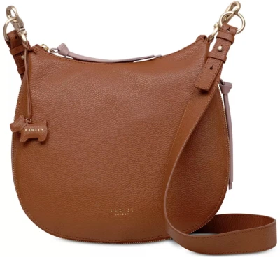 RADLEY LONDON Women's Pudding Lane Large Zip Top Leather Crossbody $245 Brown - Image 1 of 4