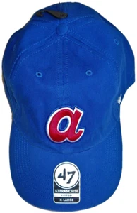 ATLANTA BRAVES UNISEX LOW-PROFILE 1-FIT HAT CAP W/ LITTLE a LOGO (ADULT X-LARGE) - Picture 1 of 5