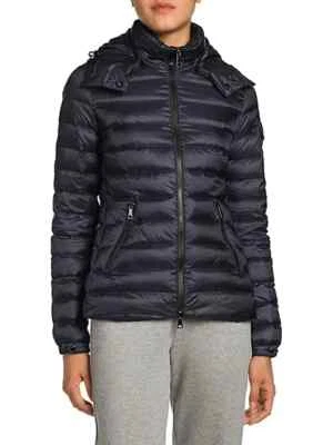 New Moncler Bleu Giubbotto Down Hooded Puffer Coat In Navy Size 00 (XXS).  - Image 1 of 4