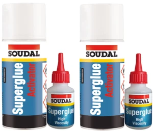 2 x SOUDAL Mitre Mate Kit Set - Activator 200ml + Superglue 50g - Picture 1 of 1