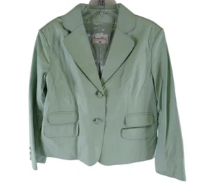 Pamela McCoy NWOT Women's Mint Green Leather Jacket, Size 1X - Picture 1 of 12