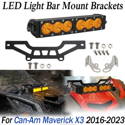 Front Grille Shock Tower LED Light Bar Bracket Kit For Can-Am Maverick X3 16-23 - Image 1 of 4