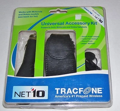 NOKIA MOTOROLA TRACFONE UNIVERSAL ACCESSORY HANDS FREE CHARGER KIT CASE ATSK005N - Image 1 of 4