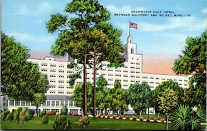 Vintage Postcard ~ Edgewater Gulf Hotel Between Gulfport & Biloxi Mississippi MS - Picture 1 of 3