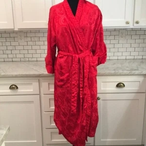 Vintage Victorias Secret Robe Womens Small Red Satin Gold Label Hollywood Glam - Picture 1 of 10