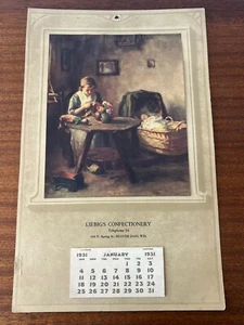 Calendario Vintage 1931 Nuevo de Lote Antiguo Liebig Confitería Publicidad Castor Dama Wis - Imagen 1 de 14