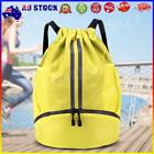Unisex Waterproof Drawstring Gym Backpack Fit Boys Girls to All Sports (Yellow)