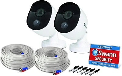 Swann PRO-1080MSBPK2 Heat-Sensing 1080p 2.1mp HD Bullet CCTV Camera 4575 4580 - Image 1 of 4