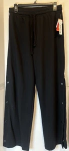 Wallflower Women Juniors Sweatpants Size M Black with buttons on side - Picture 1 of 4