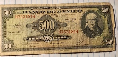 1978 Mexico 500 Pesos - Morelos (1978) Banco De Mexico - Image 1 of 2