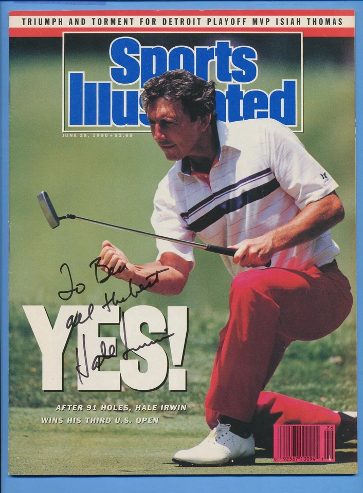 Hale Irwin 签名/亲笔签名 1990 年体育画报杂志带真品证明 - TO BEN — 第 1/1 张图片