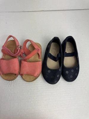 Lote Sandalias Zara Niño Pequeño Rosa Talla 4.5/20 Planas Folks Lunares Azul 5.5/21 Fiesta Foto 1 de 4