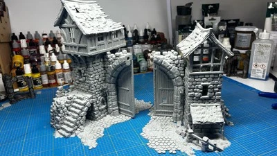 Ruined citadel Gate - Wargaming Terrain 28mm - Fantasy, Mordheim, Frostgrave etc